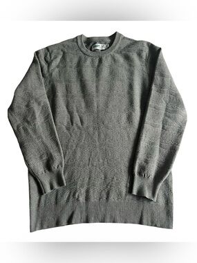 Wellen Seawool Fisherman Sweater Grey Textured Crewneck Men’s Medium Huckberry